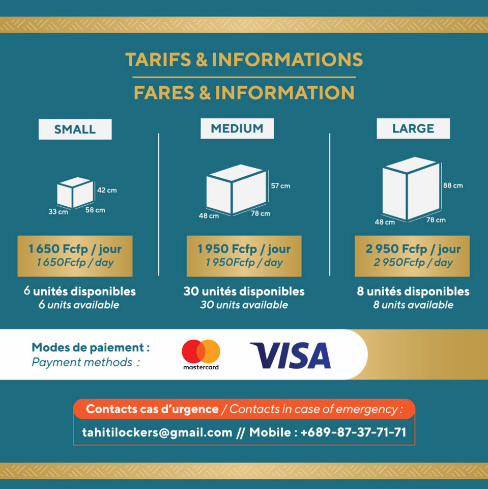 La consigne à bagages de l'aéroport de Tahiti Faa'a