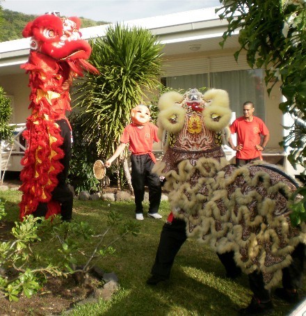 La danse du lion lors du nouvel an chinois du dragon d'eau La danse du lion lors du nouvel an chinois du dragon d'eau