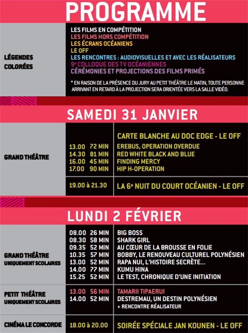 Le programme du FIFO 2015