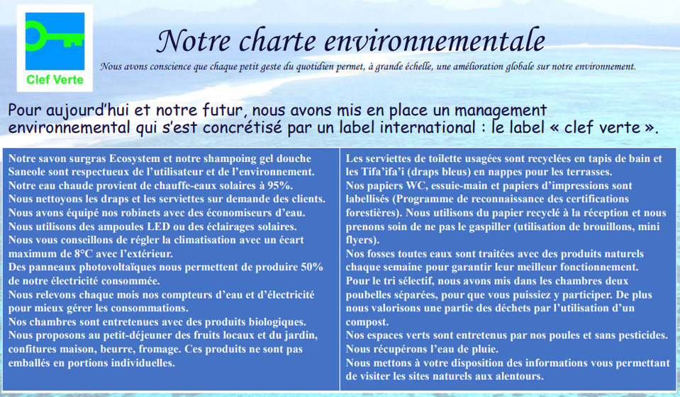 Notre démarche environnementale Notre démarche environnementale