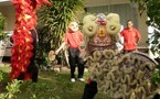 La danse du lion lors du nouvel an chinois du dragon d'eau