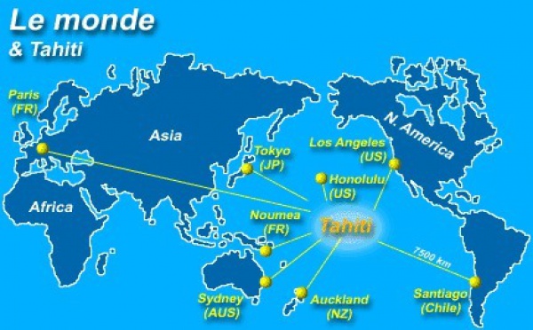 Le monde et Tahiti : décalage horaire