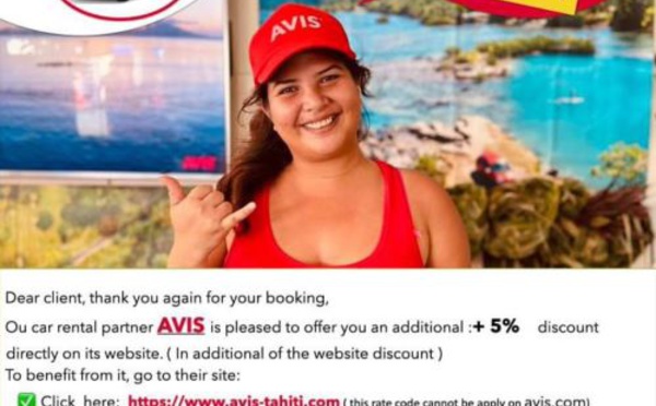 Profitez d'un partenariat exclusif avec Avis Tahiti !